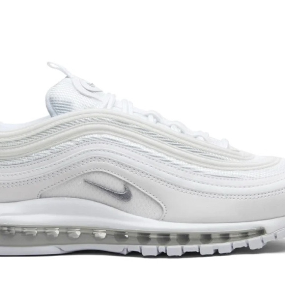 Nike Men's White and Silver Air Max 97 Sneakers
